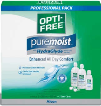 Alcon OPTI-FREE PureMoist Professional Pack 2 X 300ml+120ml Multi-Purpose Disinfecting Solution